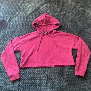Red cropped hoodie size S